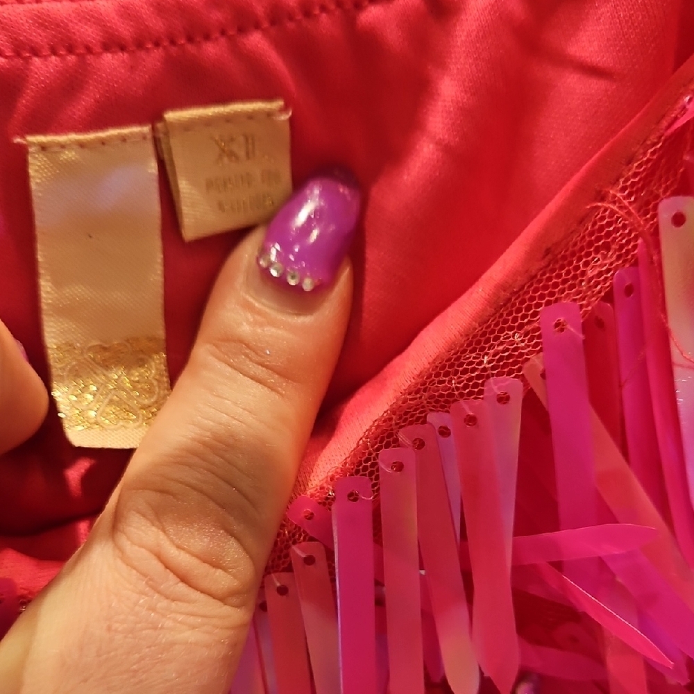 Vibrant Pink Fringe Dress - Picture 2 of 4